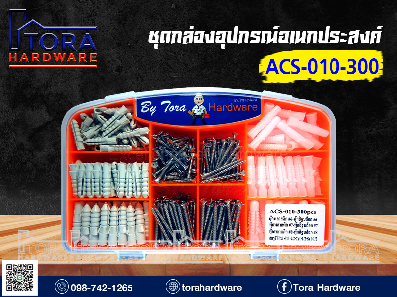 ACS-010-300 ชุดกล่องอุปกรณ์อเนกประสงค์ 10 ช่อง 1Pack